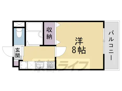 京阪電気鉄道京阪線 清水五条駅 徒歩10分 4階建 築27年(1K/4階)の間取り写真