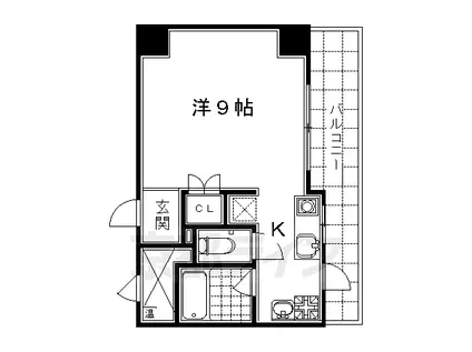 KIND3 南館(1K/3階)の間取り写真