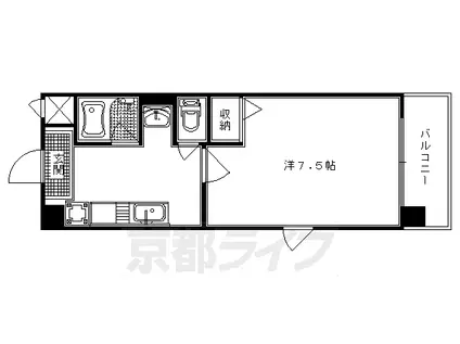 東海道本線 西大路駅 徒歩13分 3階建 築20年(1K/3階)の間取り写真