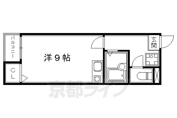 バース山川(ワンルーム/4階)の間取り写真