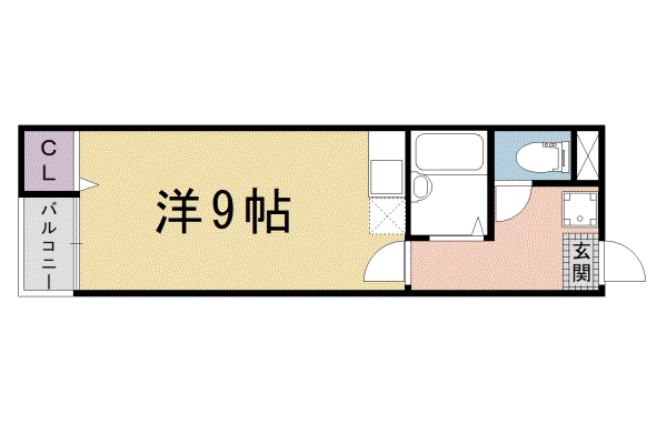 バース山川(ワンルーム/3階)の間取り写真