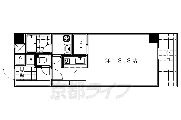 サルタル大和大路(1K/1階)の間取り写真
