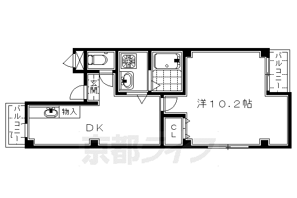 京阪電気鉄道京阪線 清水五条駅 徒歩2分 3階建 築20年(1DK/2階)の間取り写真