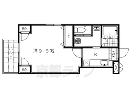 クリオジーテ七条(1K/2階)の間取り写真