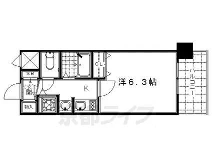 プレサンス京都駅前千都(1K/3階)の間取り写真