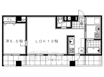 京都市烏丸線 五条駅(京都市営) 徒歩5分 4階建 築19年(1LDK/2階)の間取り写真