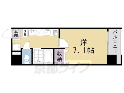 東海道本線 西大路駅 徒歩10分 9階建 築18年(1K/2階)の間取り写真