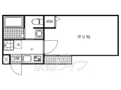 京阪電気鉄道京阪線 七条駅 徒歩3分 4階建 築17年(1K/3階)の間取り写真