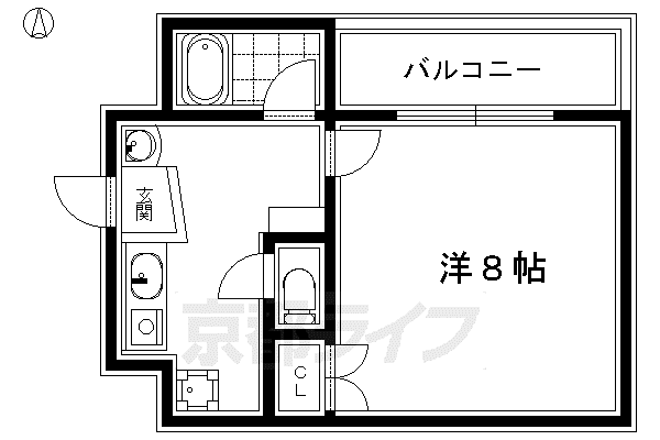 京阪電気鉄道京阪線 東福寺駅 徒歩6分 2階建 築27年(1K/1階)の間取り写真