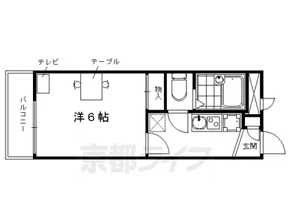 レオパレスPOLESTAR2(1K/2階)の間取り写真