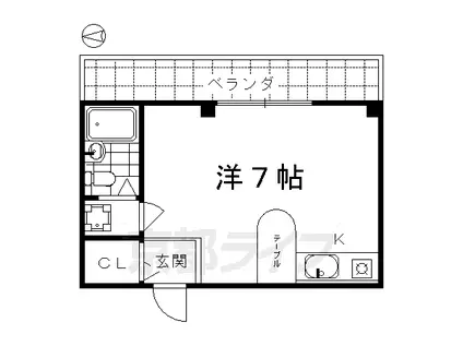 EXIV林寺(ワンルーム/2階)の間取り写真