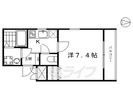 京阪電気鉄道京阪線 清水五条駅 徒歩9分 4階建 築20年(1K/1階)の間取り写真