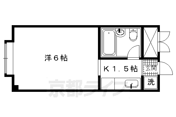 東海道本線 京都駅 徒歩5分 4階建 築48年(1K/3階)の間取り写真