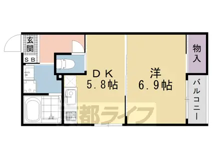 M・B・K(1DK/3階)の間取り写真