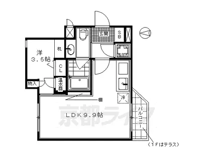 PARK SIDE MIBU ANNEX(1LDK/2階)の間取り写真