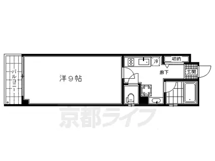 サングリエ京都(1K/2階)の間取り写真