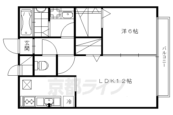 近鉄京都線 竹田駅(京都) 徒歩23分 2階建 築16年(1LDK/2階)の間取り写真
