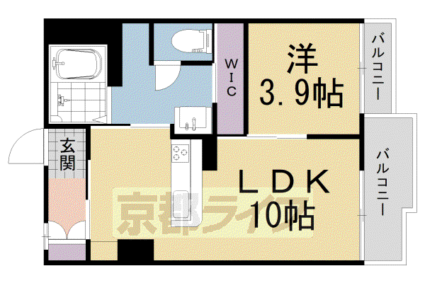 奈良線 宇治駅(JR) 徒歩9分 2階建 築40年(1LDK/1階)の間取り写真