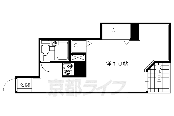 京阪電気鉄道宇治線 木幡駅(京阪) 徒歩2分 5階建 築36年(ワンルーム/4階)の間取り写真