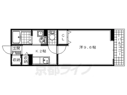 奈良線 宇治駅(JR) 徒歩14分 2階建 築11年(1K/1階)の間取り写真