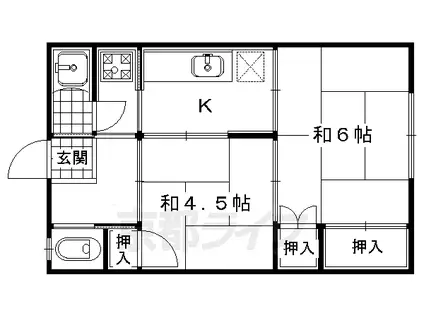 丸山荘(2K/2階)の間取り写真