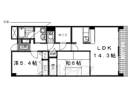 近鉄京都線 大久保駅(京都) 徒歩9分 4階建 築25年(2LDK/1階)の間取り写真