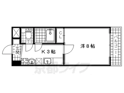 奈良線 城陽駅 徒歩3分 3階建 築23年(1K/2階)の間取り写真
