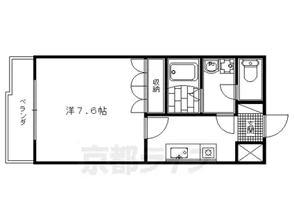 京阪電気鉄道宇治線 六地蔵駅(京阪) 徒歩8分 2階建 築20年(1K/2階)の間取り写真