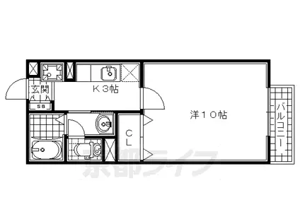 京阪電気鉄道京阪線 石清水八幡宮駅 徒歩5分 2階建 築21年(1K/2階)の間取り写真