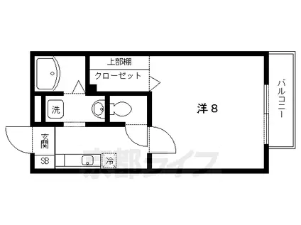 叡山電鉄 岩倉駅(京都) 徒歩5分 2階建 築25年(1K/1階)の間取り写真