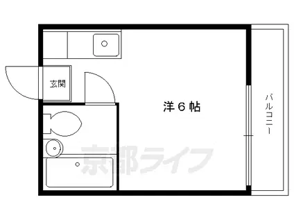 京阪電気鉄道鴨東線 出町柳駅 徒歩9分 3階建 築46年(1K/3階)の間取り写真