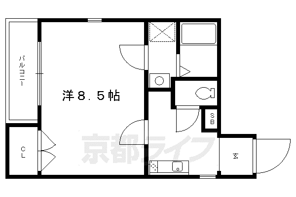 京阪電気鉄道鴨東線 出町柳駅 徒歩5分 5階建 築25年(1K/2階)の間取り写真