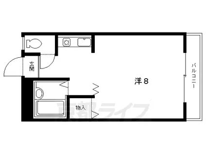 ジュネスⅠ(1K/2階)の間取り写真