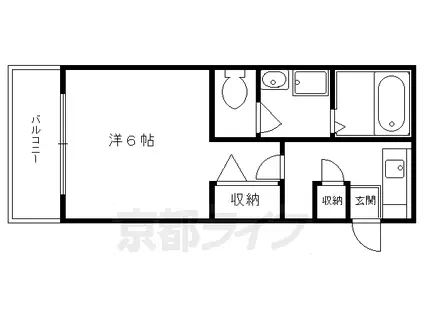 京都市烏丸線 北山駅(京都) 徒歩10分 2階建 築31年(1K/2階)の間取り写真