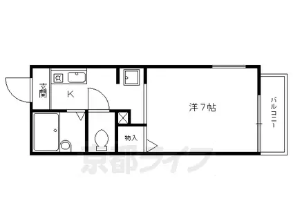 錦林ハウス(1K/1階)の間取り写真
