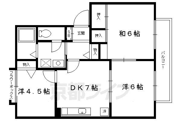 叡山電鉄 岩倉駅(京都) 徒歩4分 2階建 築29年(3DK/2階)の間取り写真