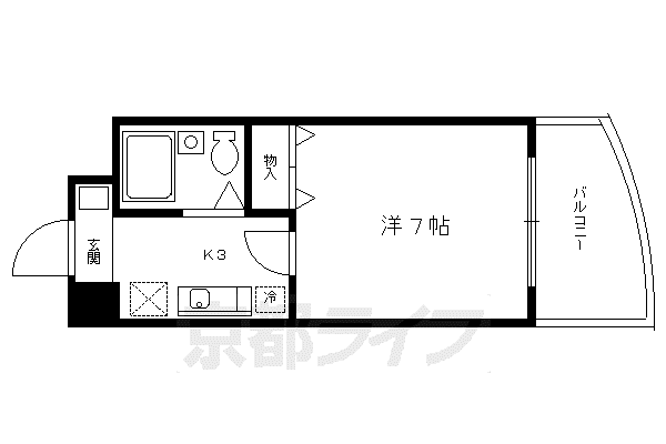 堀川岡本ビル(1K/10階)の間取り写真