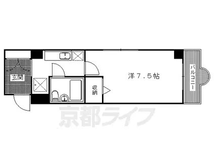 リバーロードタカノ(1K/2階)の間取り写真