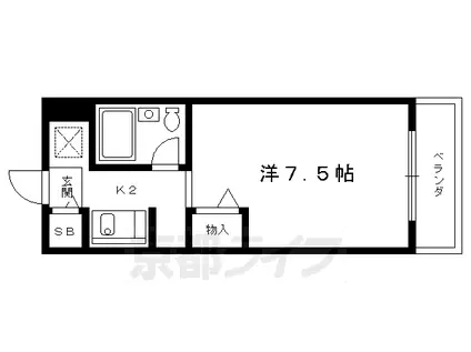 京阪電気鉄道鴨東線 出町柳駅 徒歩3分 4階建 築35年(1K/4階)の間取り写真