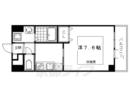 グリーンヒル宝池(1K/3階)の間取り写真