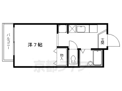 叡山電鉄 八幡前駅(京都) 徒歩6分 2階建 築32年(1K/1階)の間取り写真