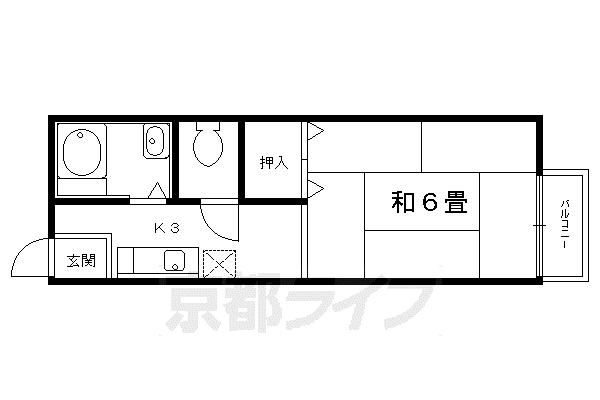サンハイツアベ(1K/1階)の間取り写真