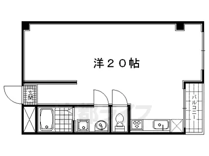 函館市電本線湯川線 杉並町駅 徒歩7分 4階建 築36年(ワンルーム/2階)の間取り写真