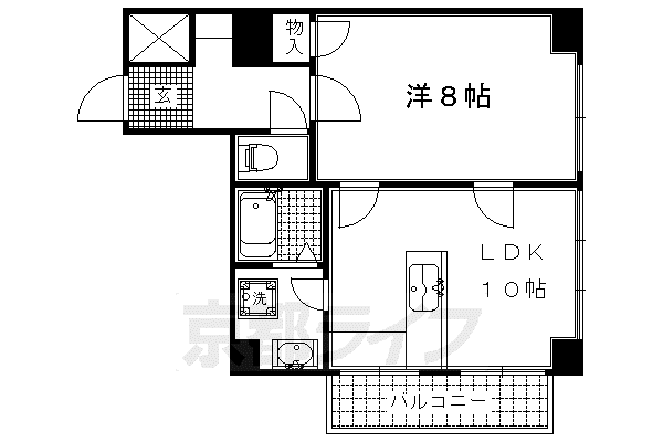 ヴァンタリゼ荒神口(1LDK/3階)の間取り写真