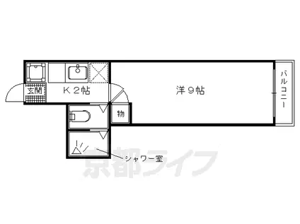 フローラル出水(1K/3階)の間取り写真