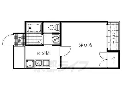 グランシャリオ智恵光院(1K/3階)の間取り写真