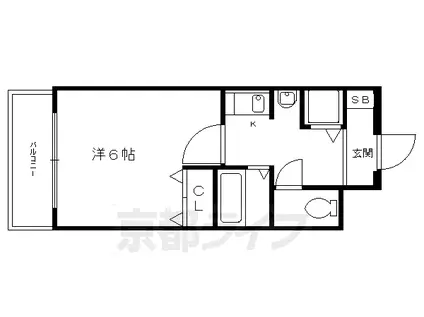 京阪電気鉄道鴨東線 出町柳駅 徒歩17分 5階建 築23年(1K/2階)の間取り写真