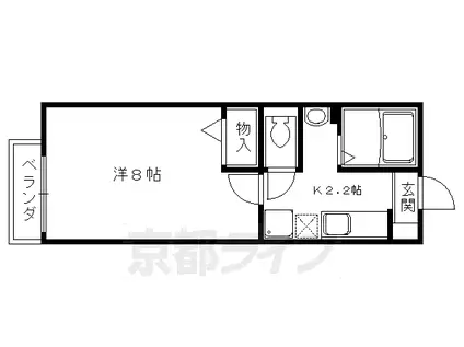 京都市烏丸線 鞍馬口駅 徒歩20分 2階建 築23年(1K/1階)の間取り写真