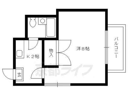 京阪電気鉄道鴨東線 出町柳駅 徒歩8分 4階建 築37年(1K/4階)の間取り写真
