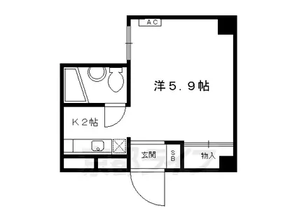 コーポ千尋(1K/5階)の間取り写真